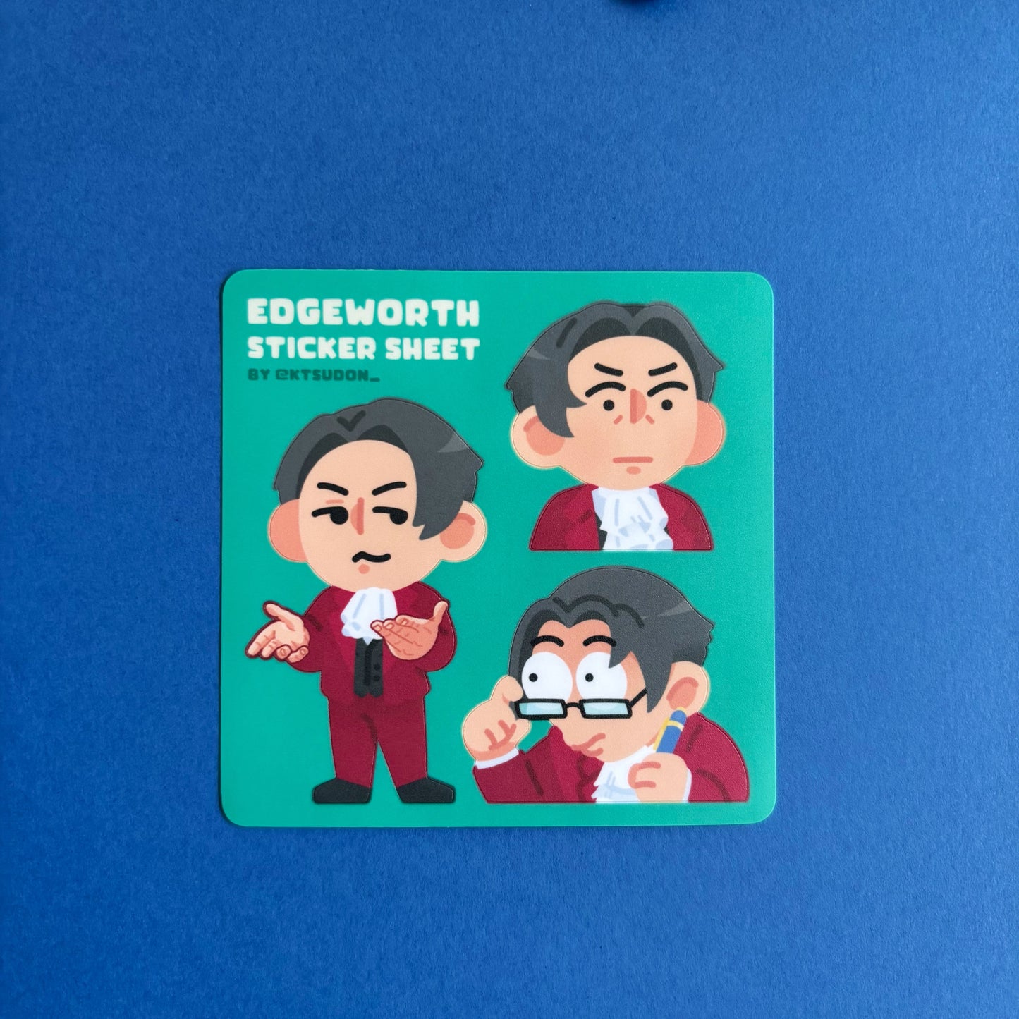 Ace Attorney Miles Edgeworth Sticker Sheet